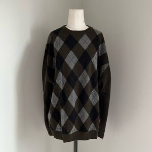 Alan Flusser 100% Cashmere Argyle Sweater